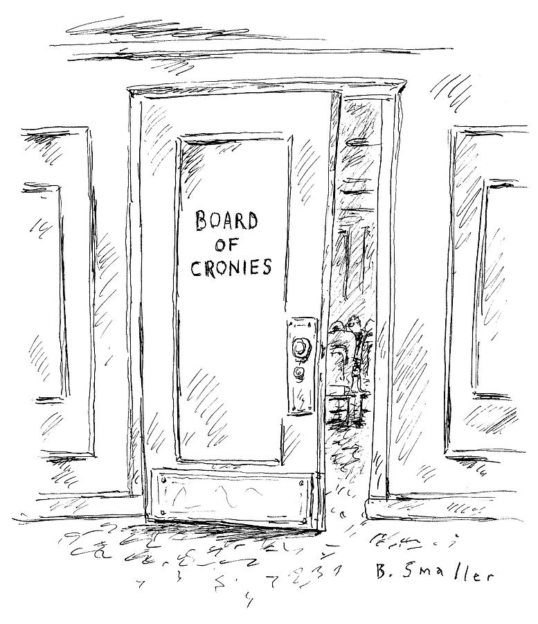 Board of Cronies Drawing by Barbara Smaller
