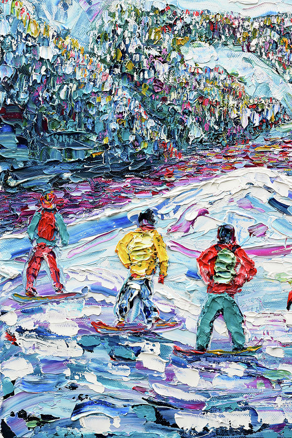 Boarders in Town Painting by Pete Caswell