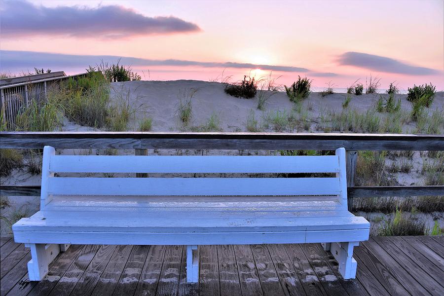 A Welcome Invitation -  The Boardwalk Bench Photograph by Kim Bemis