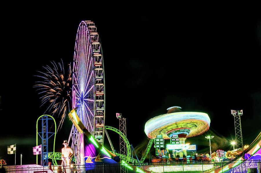 Boardwalk Fireworks at the Jersey Shore Photograph by Bob Cuthbert