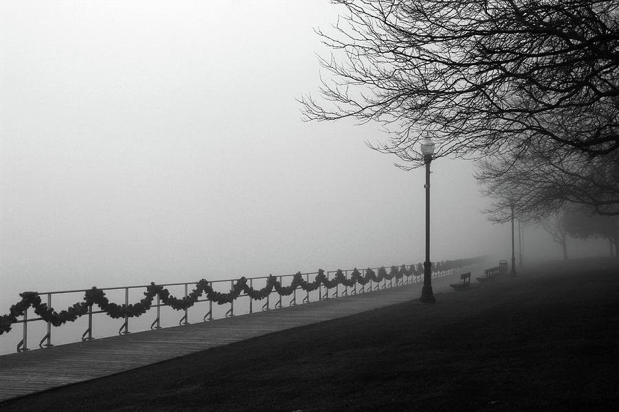 Boardwalk fog 7 Photograph by Mary Bedy