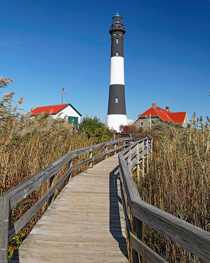 Boardwalk in a Marsh Fire Island Lighthouse Photograph by George Oze ...