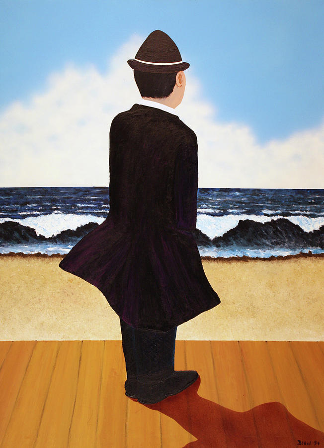 Surrealism Painting - Boardwalk Man by Thomas Blood