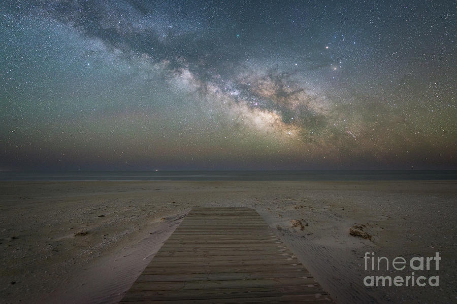 Boardwalk Milky Way  Photograph by Michael Ver Sprill
