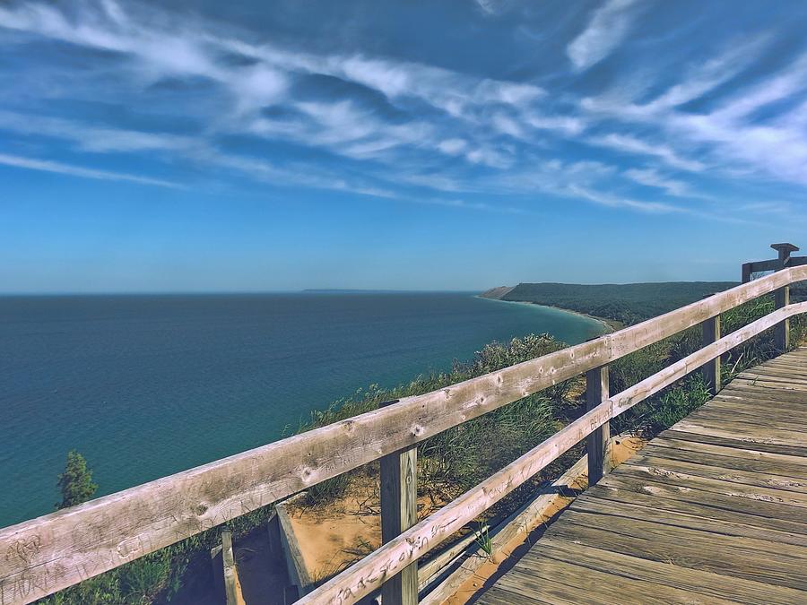 Boardwalk Over Sleeping Bear Dunes Lakeshore Photograph by Dan Sproul