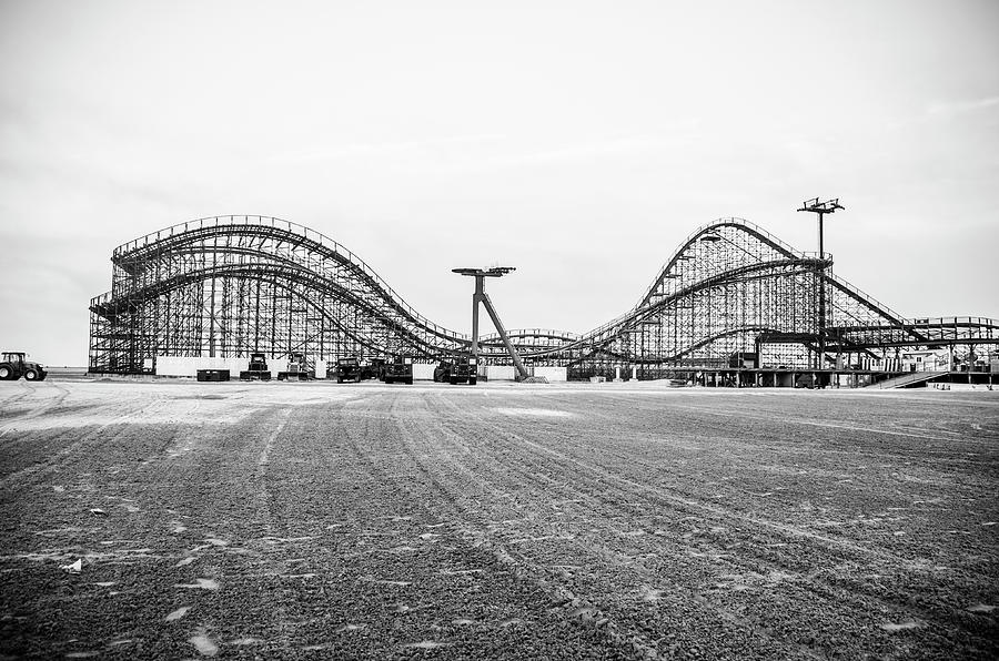 Boardwalk Roller Coaster - Great White - Wildwood NJ Photograph by Bill Cannon