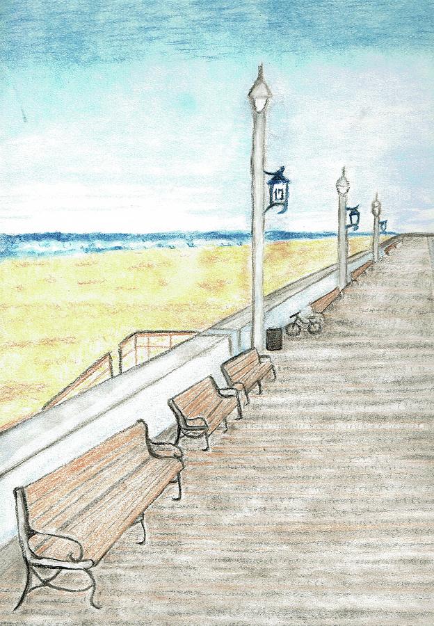 Boardwalk Drawing by Sarah Warman