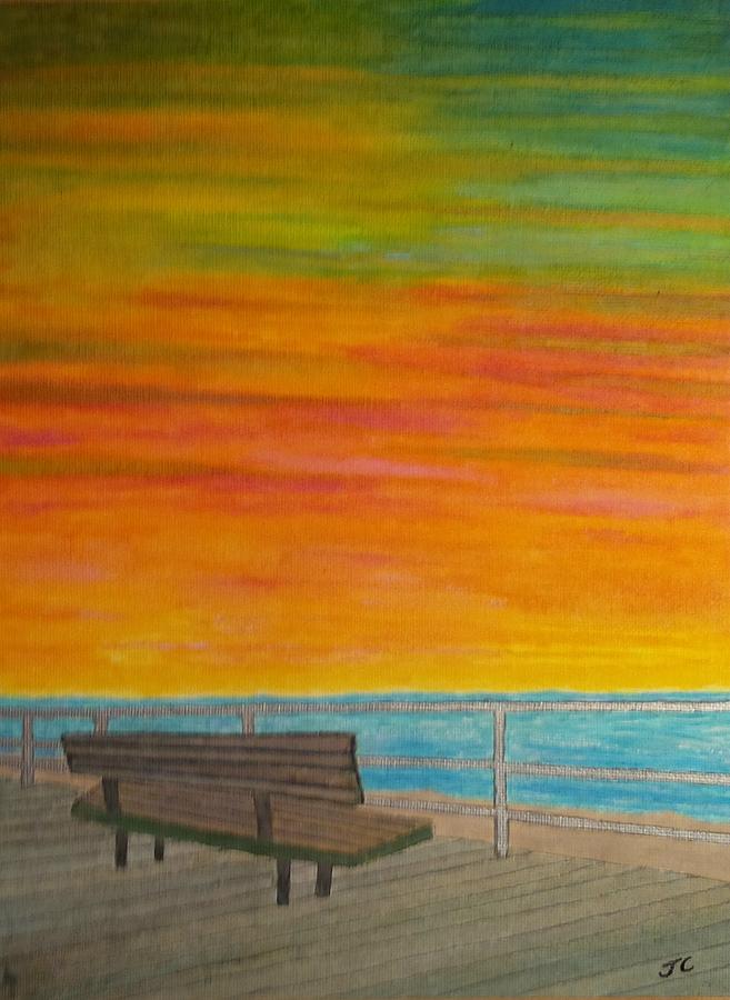 Sunrise Painting - Boardwalk Sunrise by John Cunnane