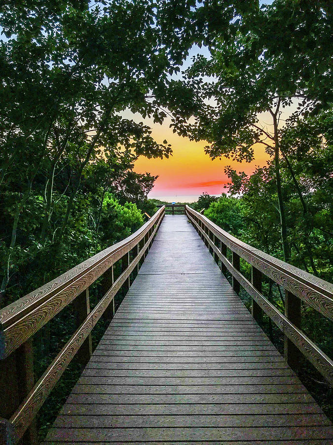 Sunset Photograph - Boardwalk to Paradise by Camille Lucarini