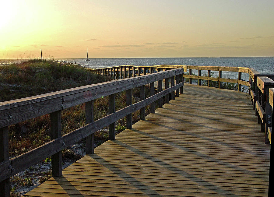Boardwalk to the south jetty, Ponce Inlet by James Hoolsema