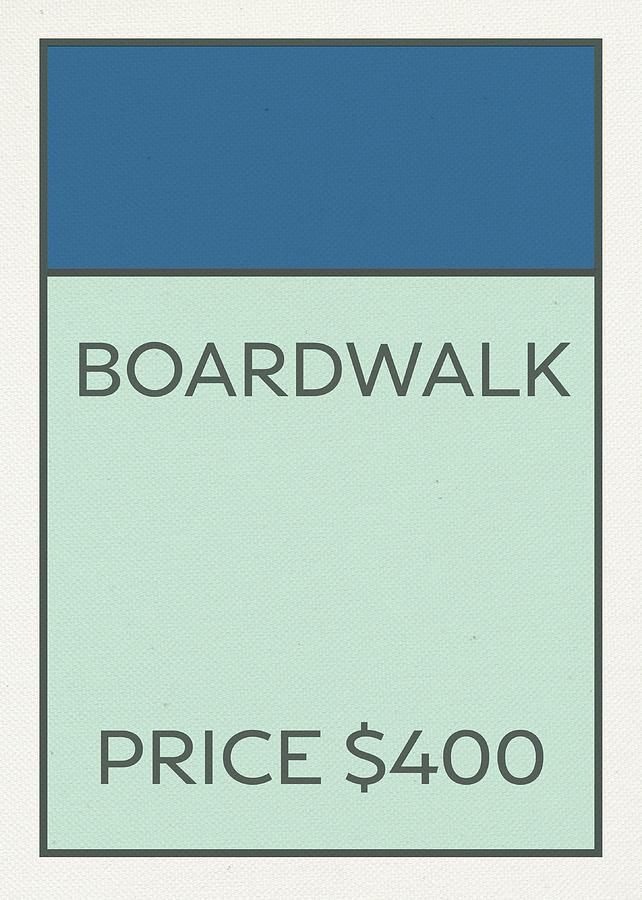 Vintage Mixed Media - Boardwalk Vintage Monopoly Board Game Theme Card by Design Turnpike