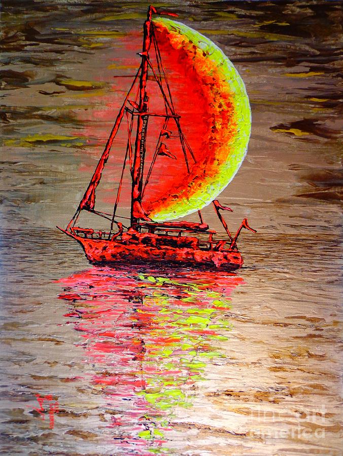 Boat #2 Painting by Viktor Lazarev