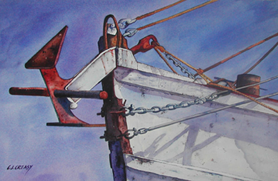 Boat anchor Painting by Chuck Creasy