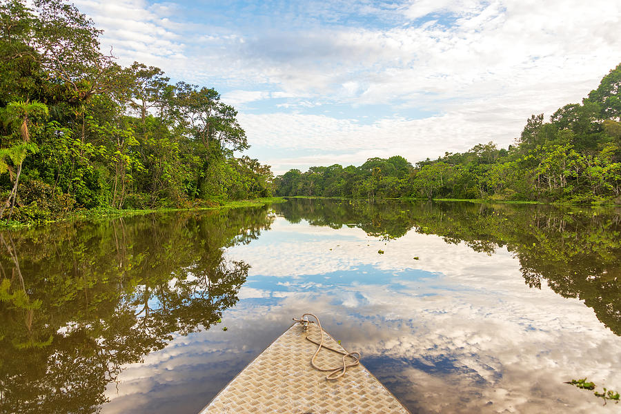 Boat and Amazon Reflection Photograph by Jess Kraft - Fine Art America