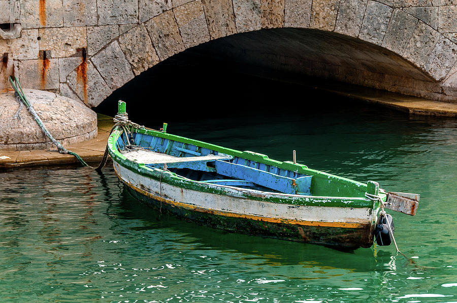  Boat And Bridge Syracuse Sicily Photograph by Xavier Cardell