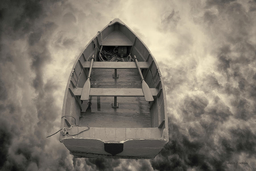 Boat and Clouds Toned Photograph by David Gordon