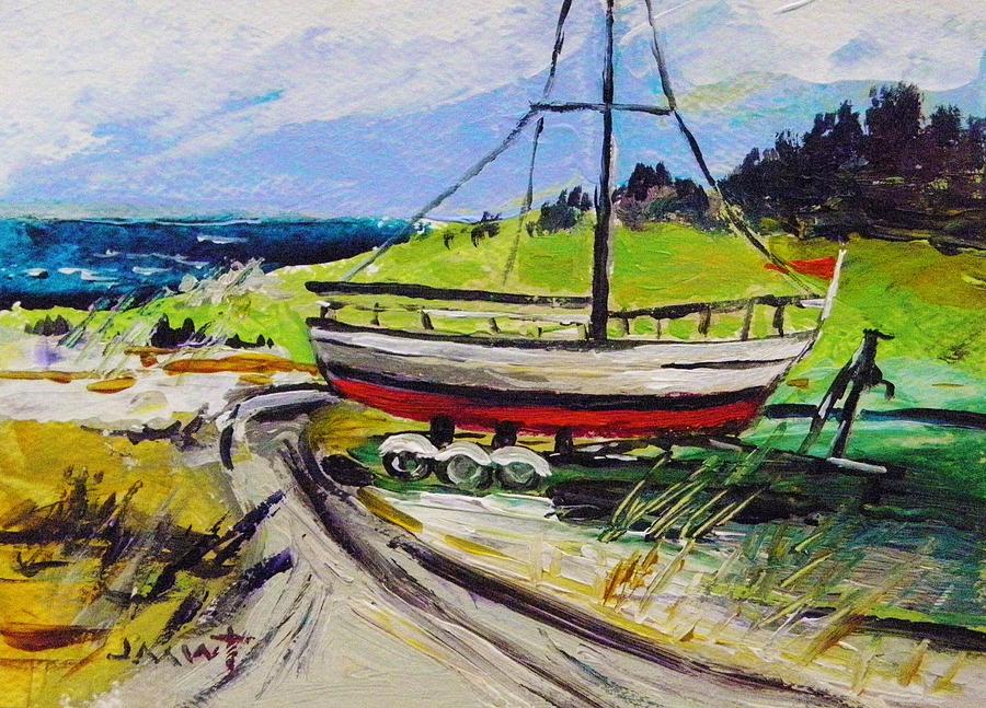 Boat and Trailer Painting by John Williams