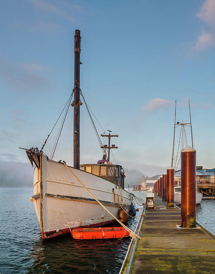 Boat Photograph - Boat at Dock in Florence by Greg Nyquist