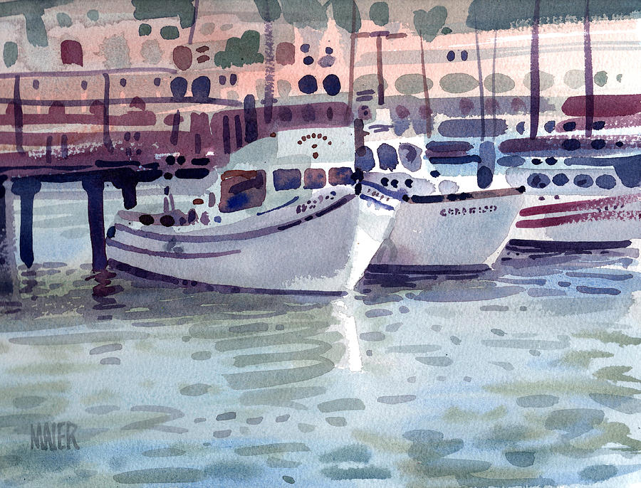Fishing Boats Painting - Boat at Fishermans Wharf by Donald Maier