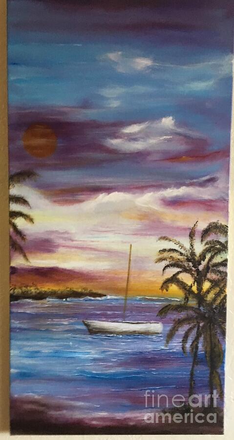  Anchored at Palm Lagoon Painting by Michael Silbaugh
