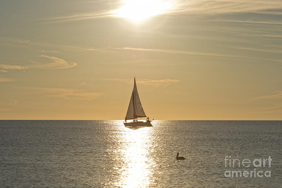 Boat at Sundown Photograph by David Arment
