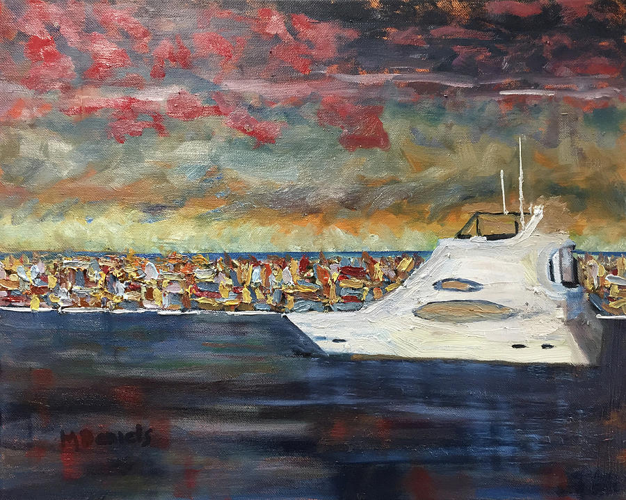 Boat at the Windjammer Painting by Michael Daniels