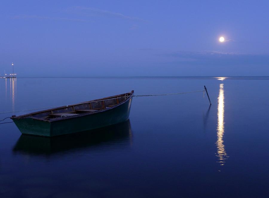 Boat Photograph - Boat by the Moonlight by Giovanni Giuliano