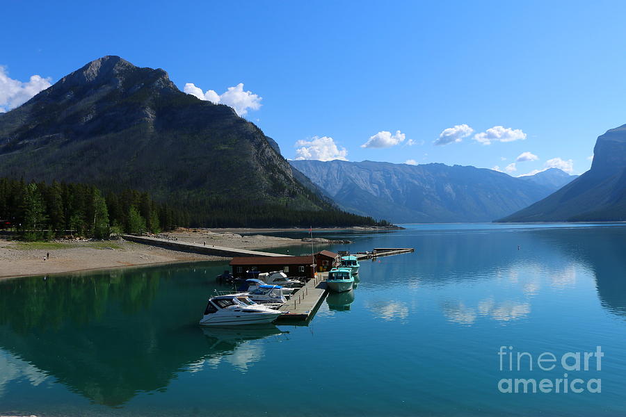 Banff National Park Photograph - Dock On Lake Minnewanka by Christiane Schulze Art And Photography