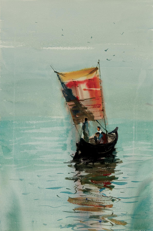 Nature Painting - Boat by Helal Uddin