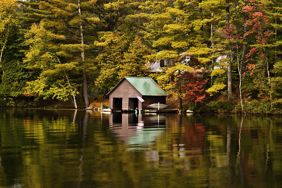 Fall Photograph - Boat House by David Simons