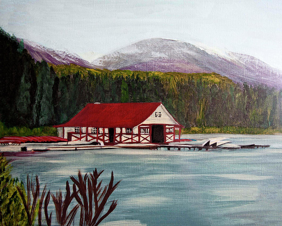Boat House Painting by Judy Huck