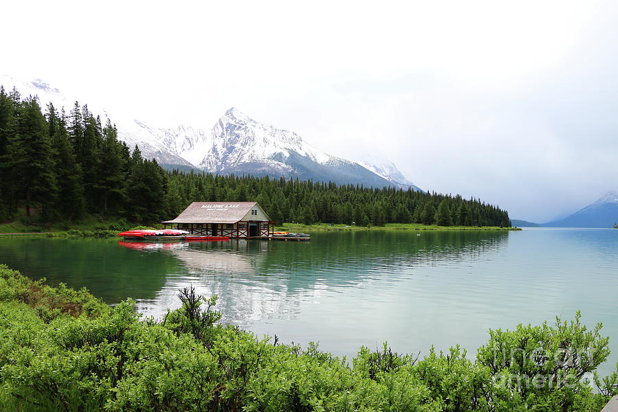 Boat House On Maligne Lake Photograph by Christiane Schulze Art And Photography