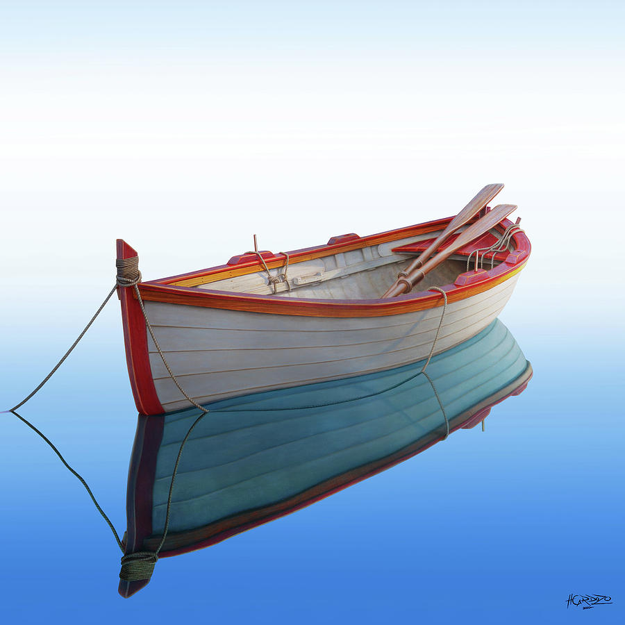 Boat in a Tranquil Bay Painting by Horacio Cardozo