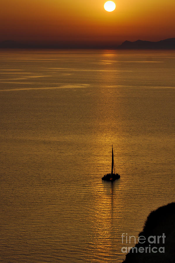 Boat in the Sunset Photograph by Jeremy Hayden