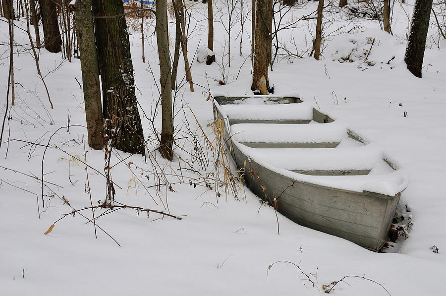 Boat in Winter Photograph by David Arment