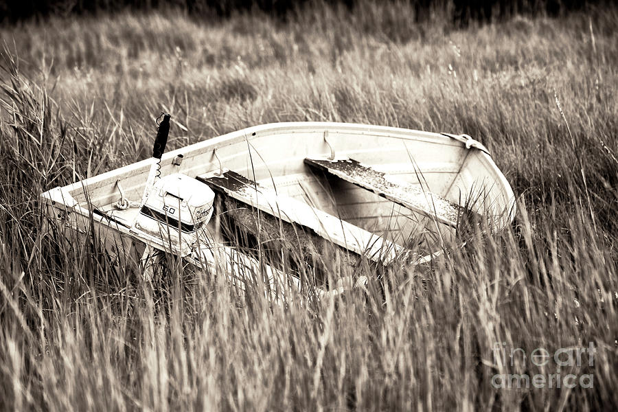 Boat in the Weeds on Long Beach Island Photograph by John Rizzuto