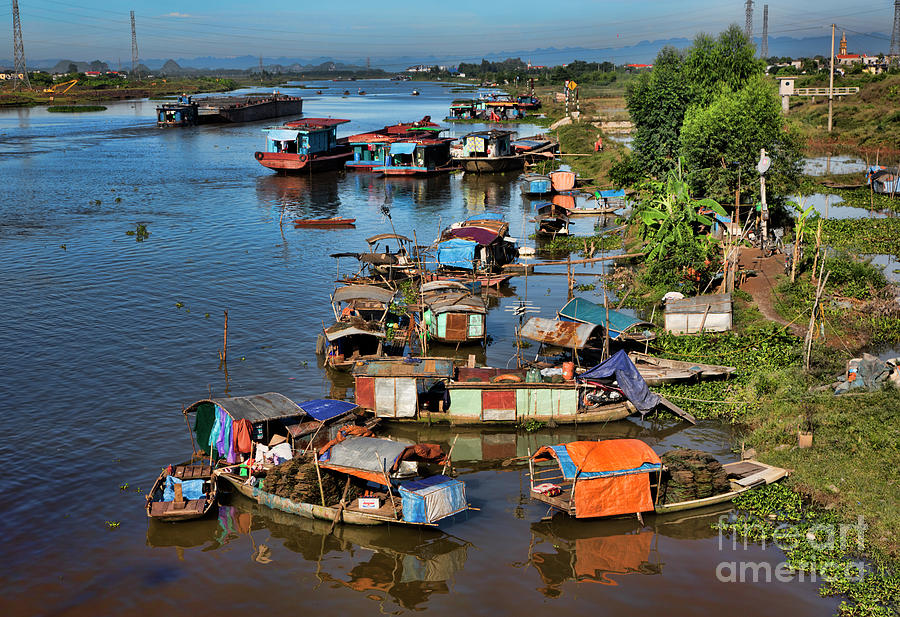 Boat life Color Vietnam North  Photograph by Chuck Kuhn