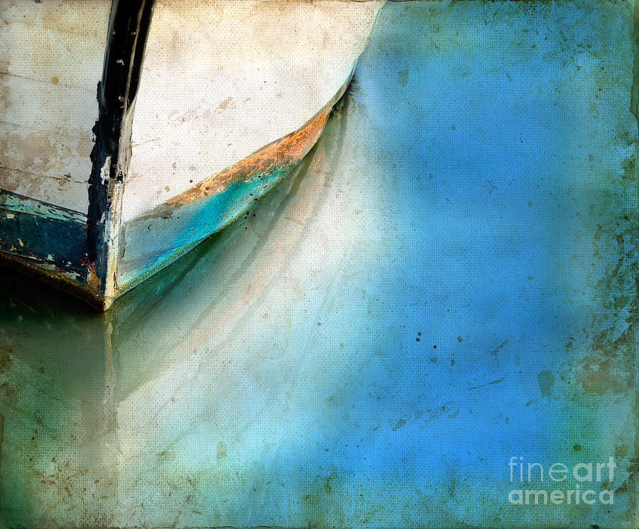 Bow of an old Boat Reflecting in Water Photograph by Jill Battaglia