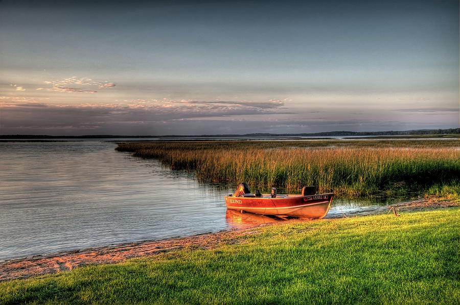 Boat on a Minnesota Lake by Dave Rennie Boat on a Minnesota Lake by Dave Rennie