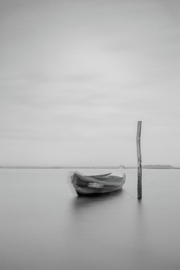 Black And White Photograph - Boat on a stick by Bruno Rosa