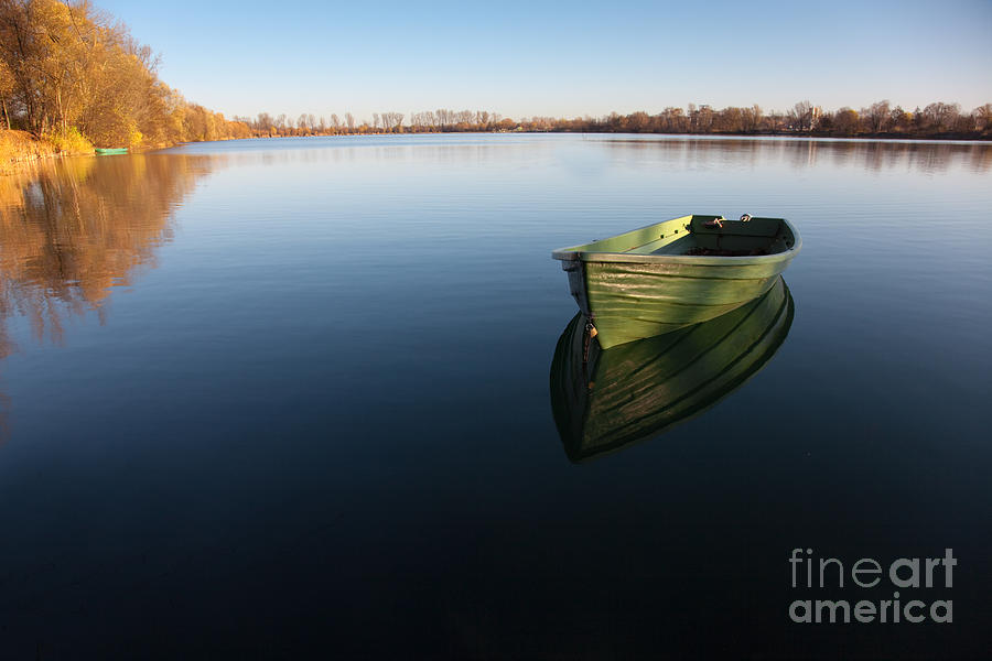 Holiday Photograph - Boat on Lake by Nailia Schwarz