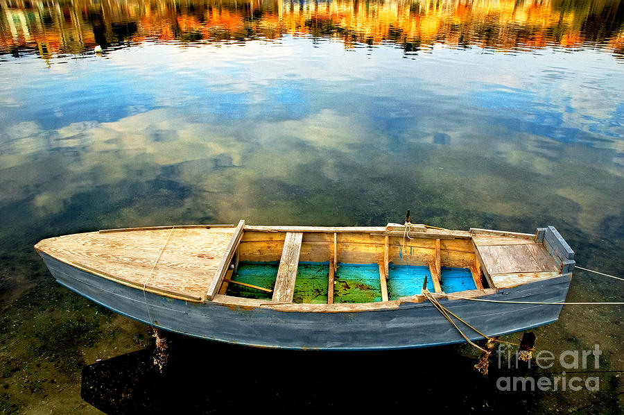 Boat on lake Photograph by Silvia Ganora
