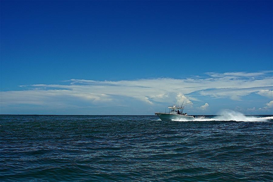 Boat on the Blue Water Photograph by Colleen Fox - Fine Art America