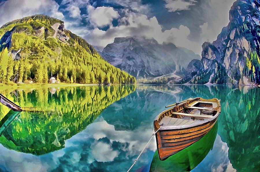 Boat on the Lake Painting by Maciek Froncisz