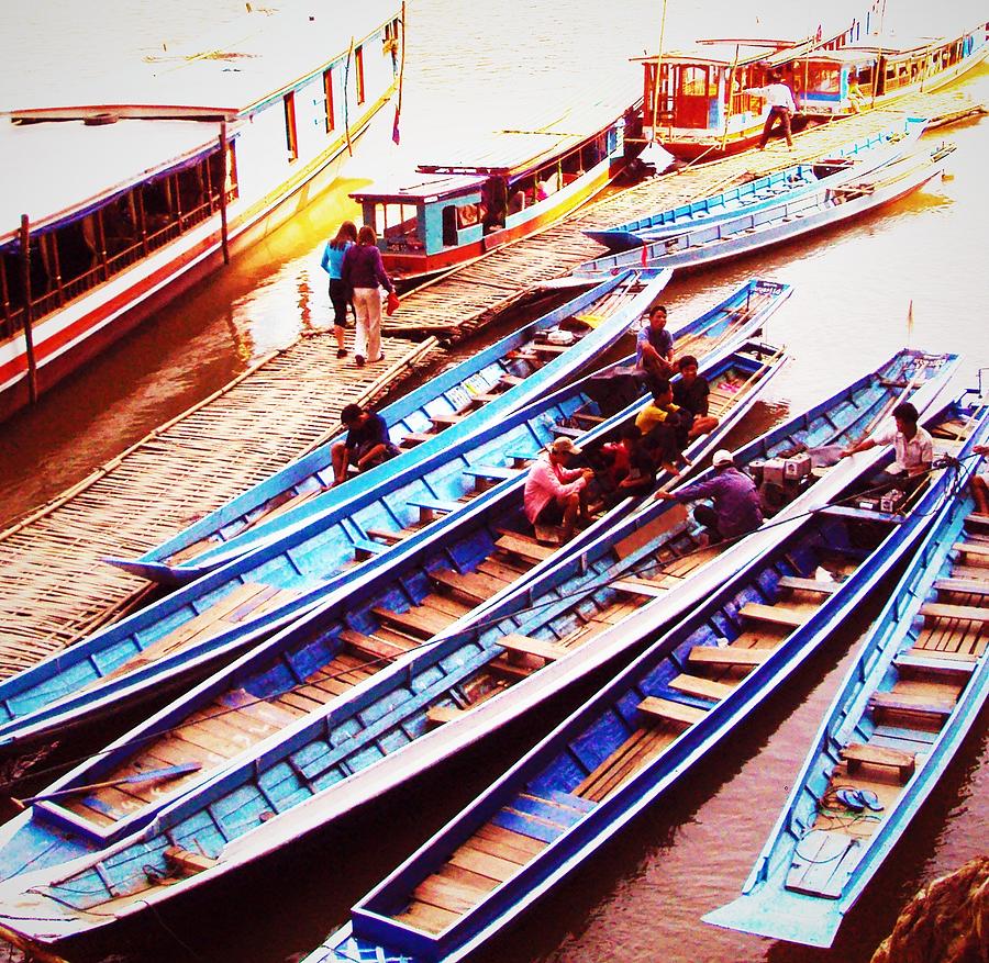 Boats on the Mekong Photograph by Mark Mitchell