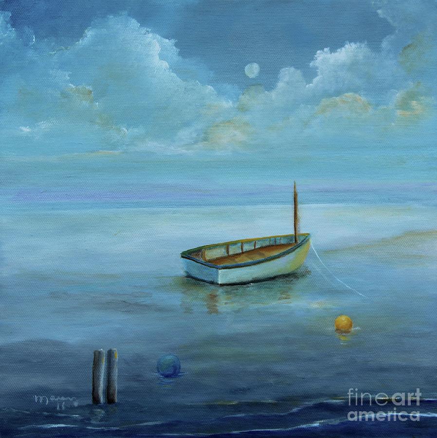 Boat on the Peaceful Day Painting by Alicia Maury