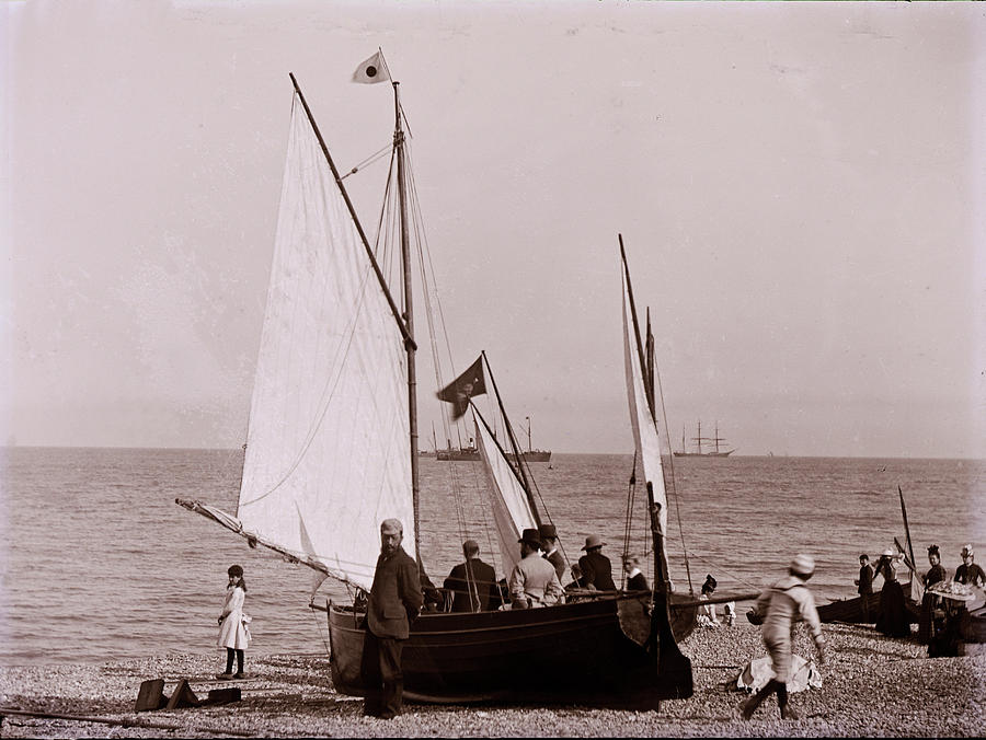 Boat on the sea shore Photograph by Photographer unknown