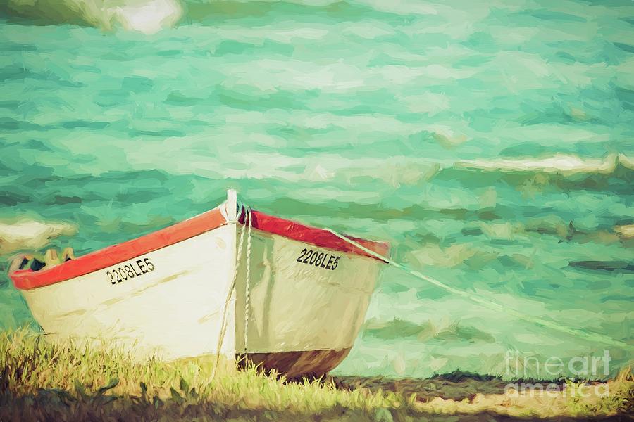 Boat on the shore Digital Art by Howard Ferrier