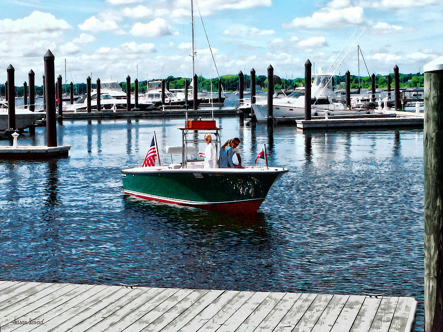 Boat Photograph - Boat - On the Water in Bristol Rhode Island by Susan Savad