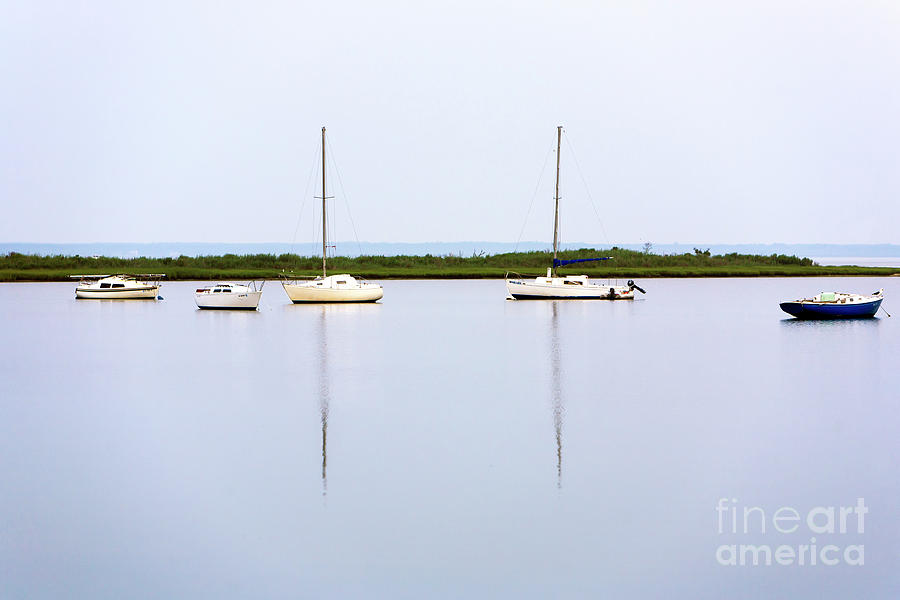 Boat Reflections at Long Beach Island Photograph by John Rizzuto